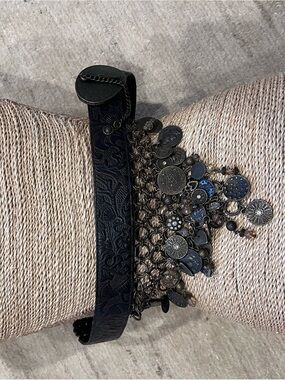 Bohemian Black Tassel Coin Belt